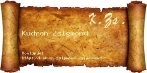 Kudron Zsigmond névjegykártya