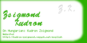 zsigmond kudron business card